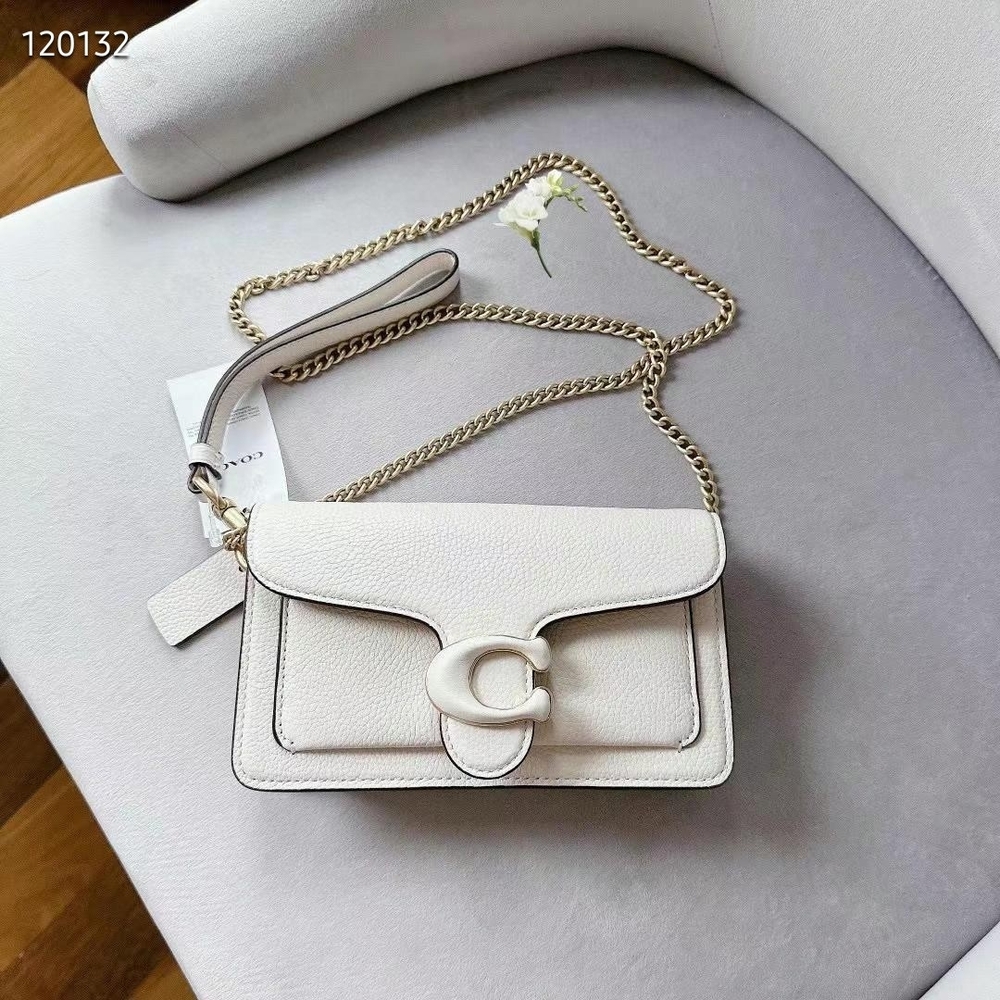 Coach Tabby 18 White Leather Crossbody Bag